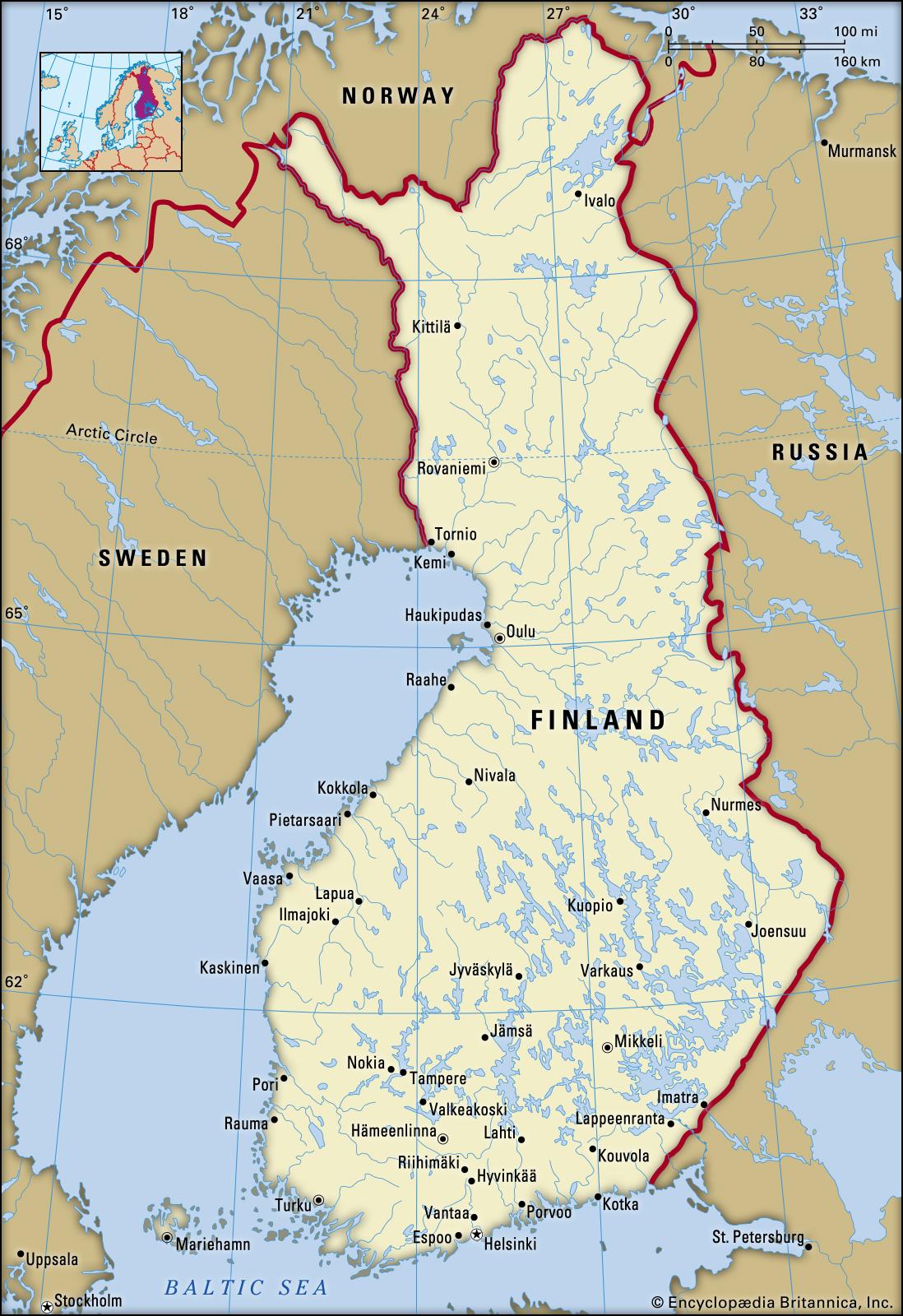 Mapa De Las Ciudades De Finlandia Principales Ciudades Y Capital De Finlandia 5330