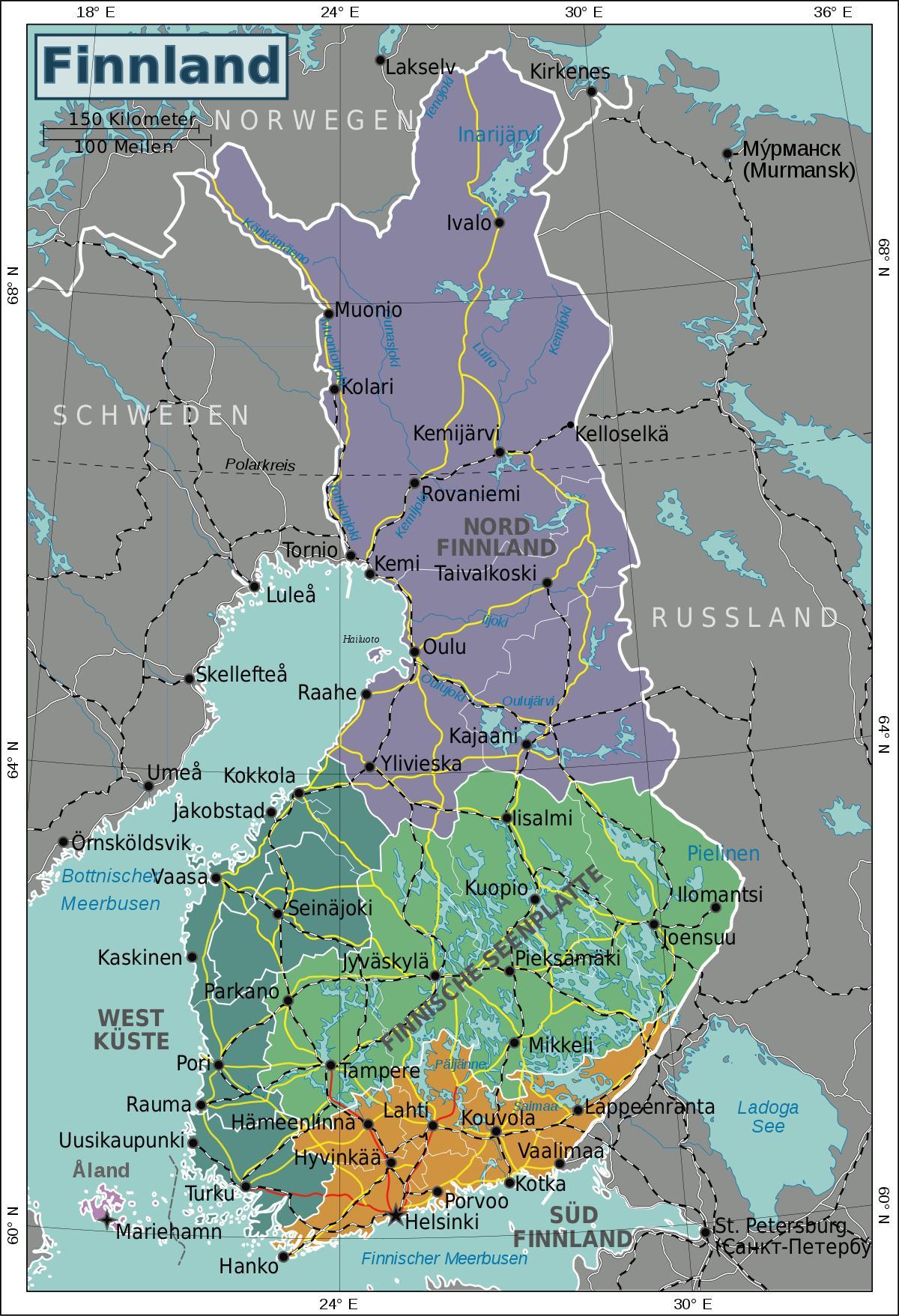 Mapa del estado de Finlandia